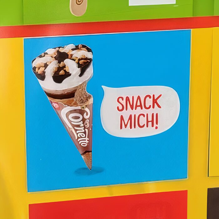 A poster of a ice cream cone Description automatically generated