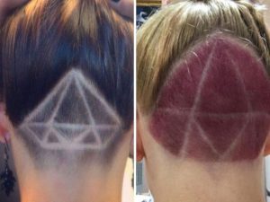 A collage of a person's head with a triangle pattern Description automatically generated